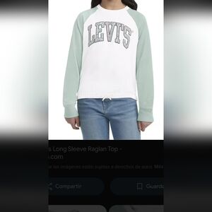 Levi's White Ribbed Collar Tee